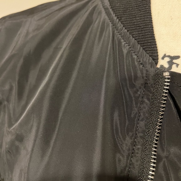 BLACK NYLON BOMBER JACKET - Picture 2 of 9